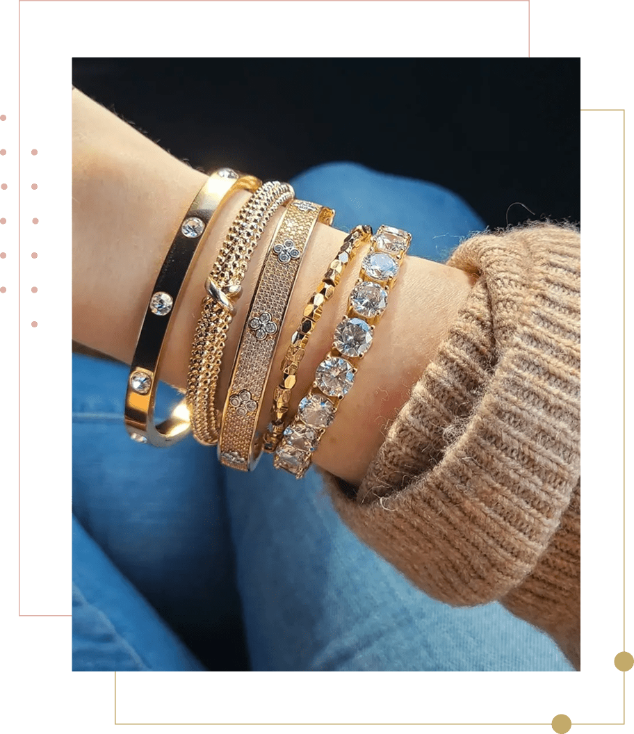 Elegant bracelets with sparkling gemstones