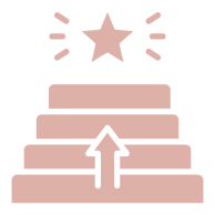 Arrow climbing steps towards a star